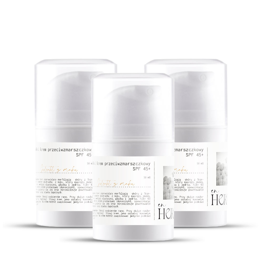 3 x Lekki krem przeciwzmarszczkowy SPF 45+ [50 ml]